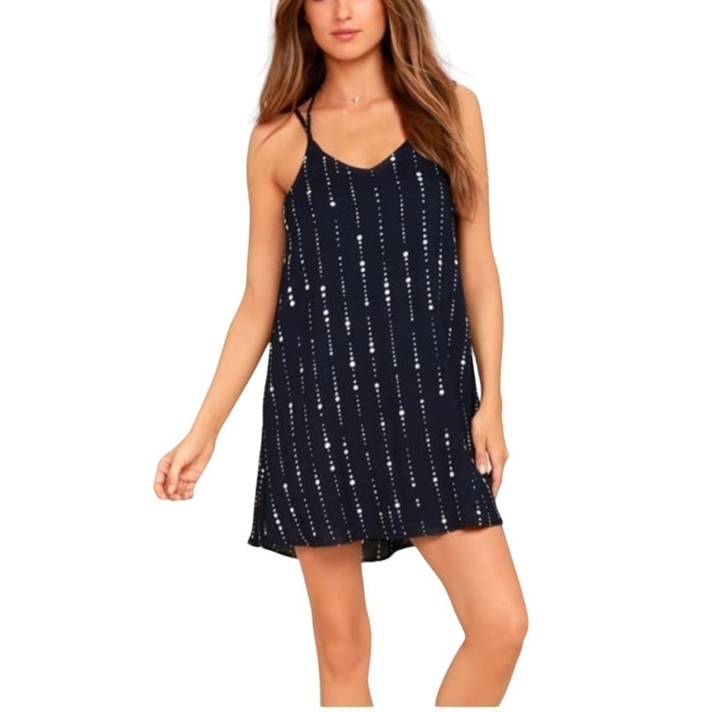 LULU’S Strappy Back Polka Dot Swing Dress